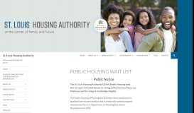 
							         The St. Louis Housing Authority - Wait List |								  
							    