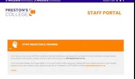 
							         The Staff Portal - Preston College								  
							    