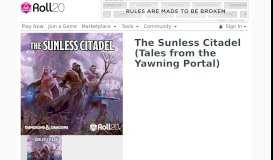 
							         The Sunless Citadel (Tales from the Yawning Portal) | Roll20 ...								  
							    