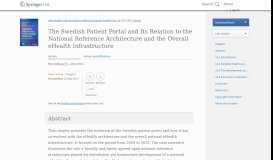 
							         The Swedish Patient Portal and Its Relation to the National Reference ...								  
							    