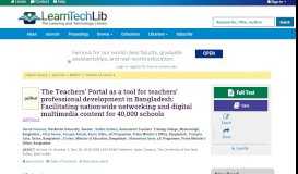 
							         The Teachers' Portal as a tool for teachers ... - LearnTechLib								  
							    