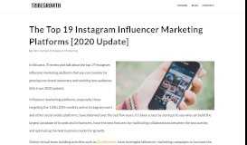 
							         The Top 15 Instagram Influencer Marketing Platforms [2019 Update]								  
							    
