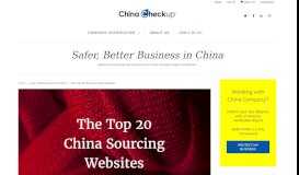 
							         The Top 20 China Sourcing Websites | China Checkup								  
							    