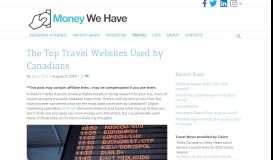 
							         The Top Travel Websites Used by Canadians - Money We Have								  
							    