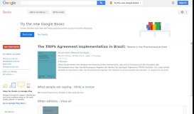
							         The TRIPS Agreement Implementation in Brazil: Patents in the ...								  
							    