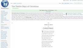 
							         The Twelve Days of Christmas - Wikisource, the free online library								  
							    