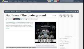 
							         The Underground (Machinima) - TV Tropes								  
							    