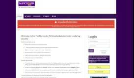 
							         The University Of Manchester Electronic Tendering Site - Home								  
							    