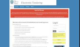 
							         The University Of Sheffield Electronic Tendering System - Home								  
							    