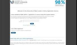 
							         the University of West London's Online Application Service								  
							    