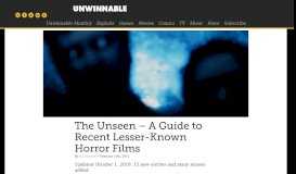 
							         The Unseen – A Guide to Recent Lesser-Known Horror Films ...								  
							    
