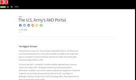 
							         The U.S. Army's AKO Portal | CIO								  
							    