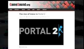 
							         The Use of Voice in Portal 2 - GameSound.org								  
							    
