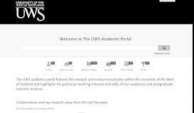 
							         The UWS Academic Portal								  
							    