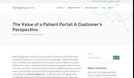 
							         The Value of a Patient Portal: A Customer's ... - Navigating Cancer								  
							    