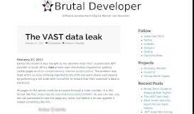 
							         The VAST data leak - Brutal Developer								  
							    
