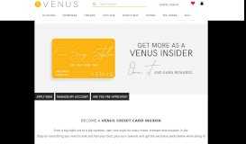 
							         The VENUS Credit Card - Earn Rewards and Benefits Today!								  
							    