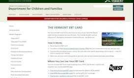 
							         The Vermont EBT Card | Department for Children and Families								  
							    