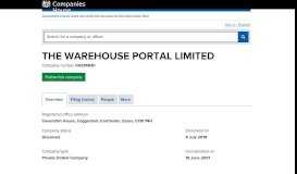
							         THE WAREHOUSE PORTAL LIMITED - Overview (free company ...								  
							    