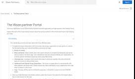 
							         The Waze partner Portal - Waze Partners Help - Google Help								  
							    