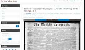 
							         The Weekly Telegraph (Houston, Tex.) - The Portal to Texas History								  
							    