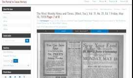 
							         The West Weekly News and Times. (West, Tex.), Vol. 11, No. 31, Ed. 1 ...								  
							    