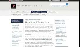 
							         The William F. Milton Fund | Office of the Vice Provost for Research								  
							    