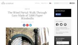 
							         The Wind Portal: Walk-Through Gate Made of 5,000 Paper Windmills								  
							    