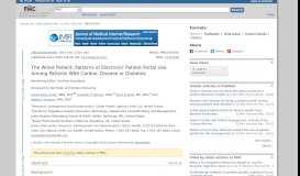 
							         The wired patient: patterns of electronic patient portal use among ...								  
							    