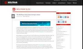 
							         The Wolfram Education Portal Is Here!—Wolfram Blog								  
							    