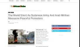 
							         The World Silent As Sudanese Army And Arab Militias Massacre ...								  
							    