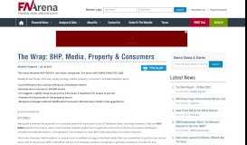 
							         The Wrap: BHP, Media, Property & Consumers - FNArena								  
							    