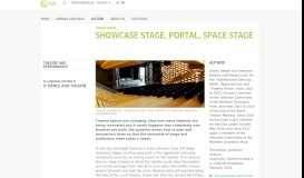 
							         Theatre spaces Showcase Stage, Portal, Space Stage - Goethe-Institut								  
							    