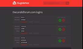 
							         thecandidforum.com passwords - BugMeNot								  
							    