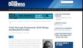 
							         Theft Through Paperwork: SOS Filings and Business Fraud								  
							    