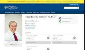 
							         Theodore G. Ruckert IV, M.D. - University of Rochester Medical Center								  
							    