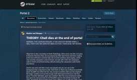 
							         THEORY: Chell dies at the end of portal :: Portal 2 General Discussions								  
							    