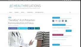 
							         TheraKey®: Arzt-Patienten-Kommunikation im Fokus - Health Relations								  
							    
