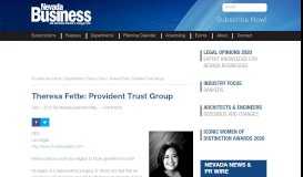 
							         Theresa Fette: Provident Trust Group - Nevada Business Magazine								  
							    