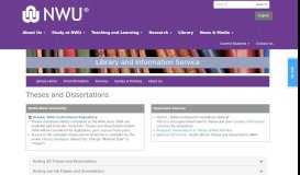 
							         Theses and Dissertations | North-West Unversity Libraries								  
							    