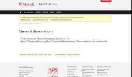 
							         Theses & dissertations | McGill Library - McGill University								  
							    