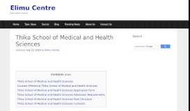 
							         Thika School of Medical and Health Sciences - Courses, Fees Structure								  
							    