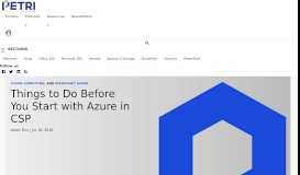 
							         Things to Do Before You Start with Azure in CSP - Petri								  
							    