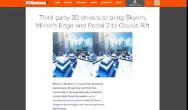 
							         Third party 3D drivers to bring Skyrim, Mirror's Edge and Portal 2 to ...								  
							    