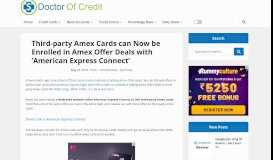 
							         Third-party Amex Cards can Now be Enrolled in Amex Offer Deals with ...								  
							    