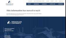 
							         This information has moved to myIU | Immaculata University								  
							    