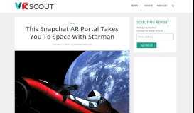 
							         This Snapchat AR Portal Takes You To Space With Starman - VRScout								  
							    