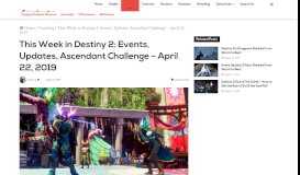
							         This Week in Destiny 2: Events, Updates, Ascendant Challenge - April ...								  
							    