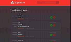 
							         thisvid.com passwords - BugMeNot								  
							    