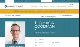 
							         Thomas A. Goodman MD - Emerson Hospital								  
							    